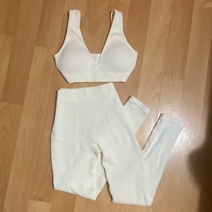 Off white/cream workout set